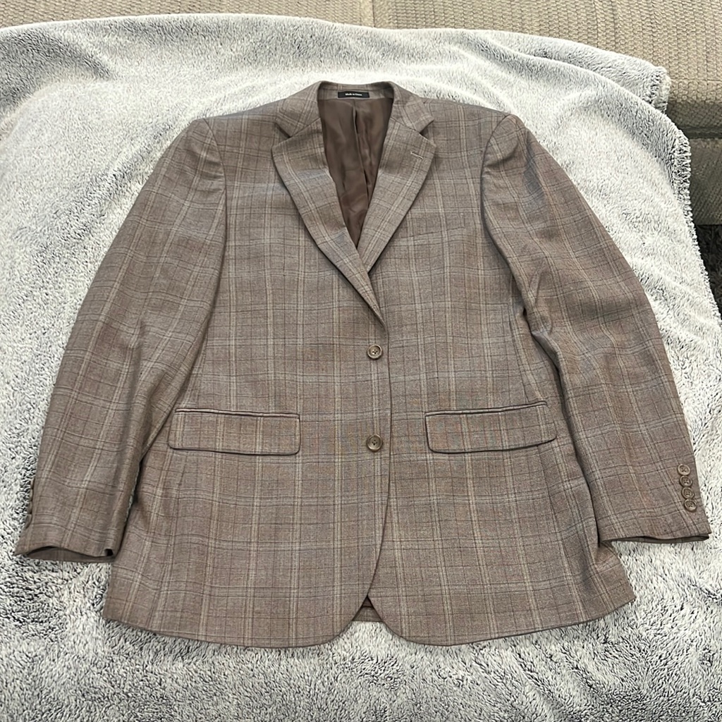 Joseph Feiss Gold Tan Plaid Classic Fit Sport Coat Joseph Feiss Gold Tan Plaid Classic Fit Sport Coat